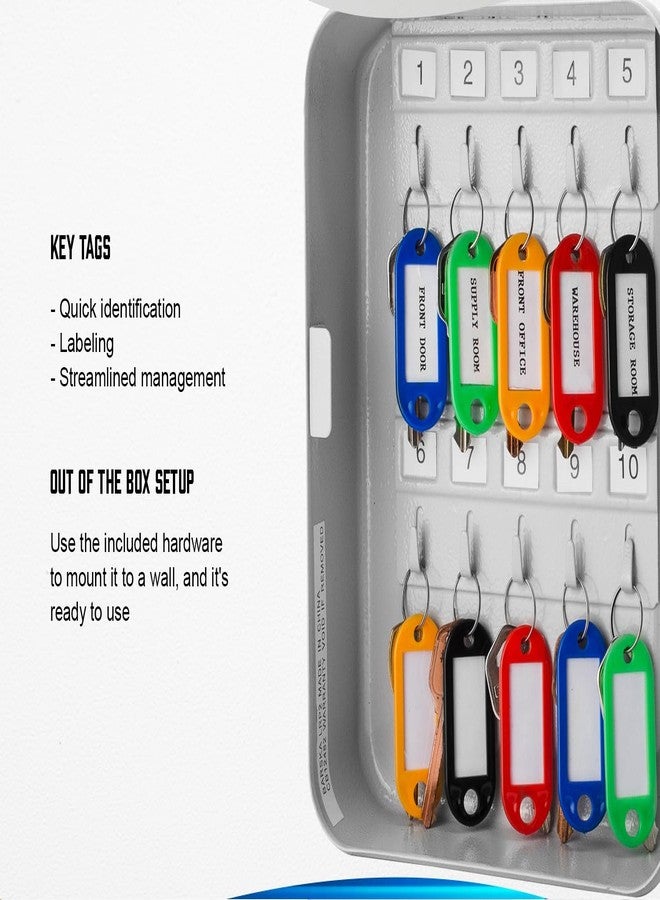 بارسكا قفل مفتاح بارسكا CB12482، 20 موضعًا، صندوق قفل خزانة المفاتيح، رمادي - Image 3